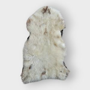 Natural Spotted Small Sheepskin Fur Rug 38" x 23"